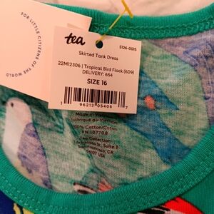 NWT Tea Collection Toucan Print Tank Dress Size 16 100% Cotton